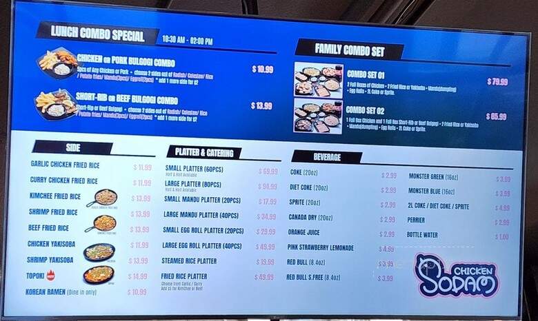 Sodam Chicken - Shoreline, WA menu_pic