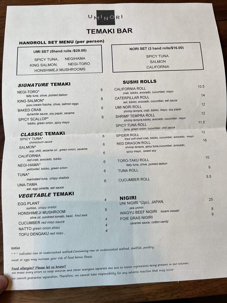 Uminori - Seattle, WA menu_pic