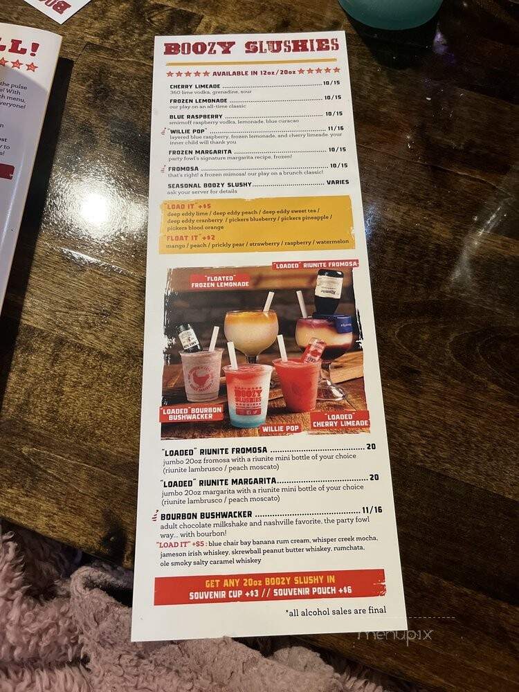 Party Fowl - Destin, FL menu_pic
