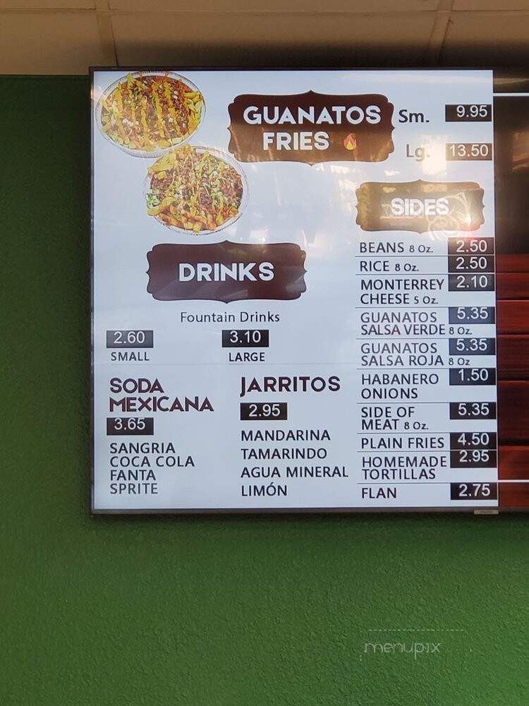 Guanatos Tacos - Sylmar, CA menu_pic