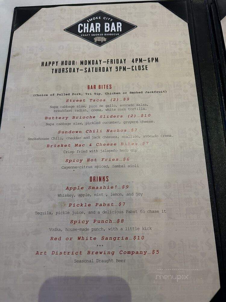 Smoke City Char Bar - Los Angeles, CA menu_pic