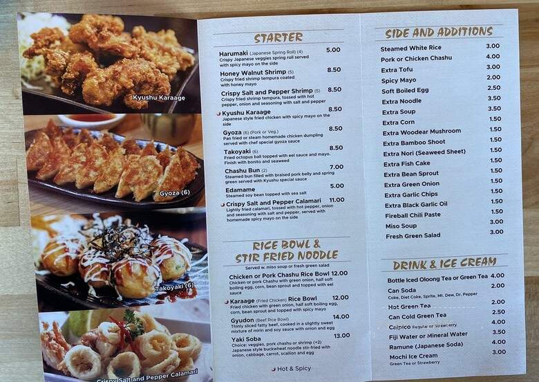 Kyushu Ramen Bar - Columbus, OH menu_pic