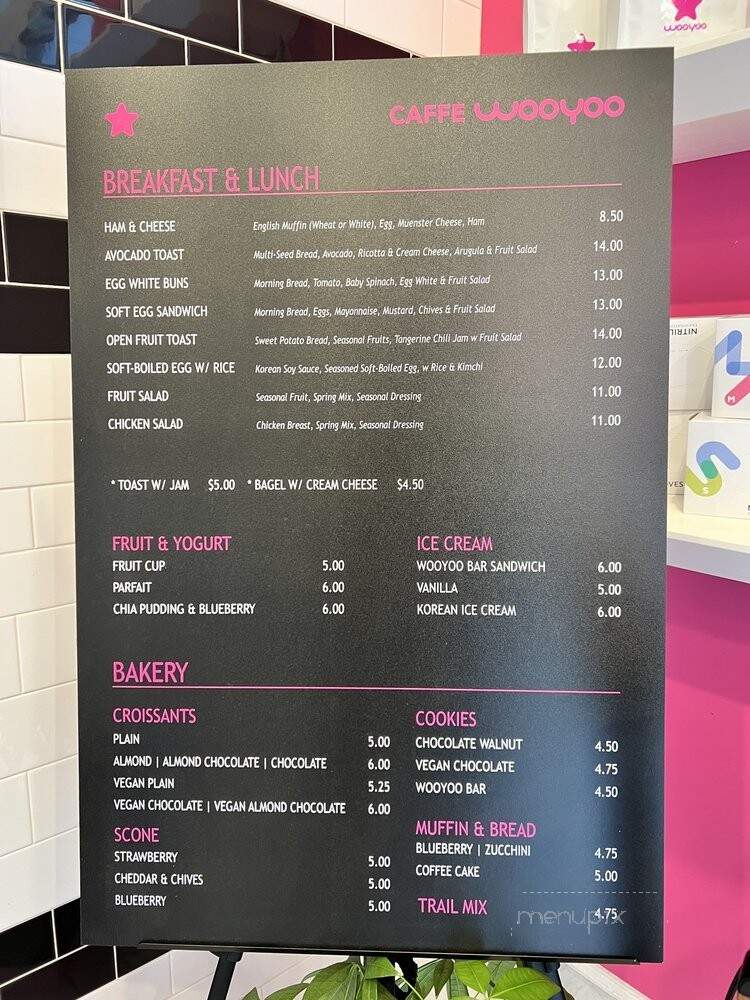 Caffe Wooyoo - Santa Monica, CA menu_pic