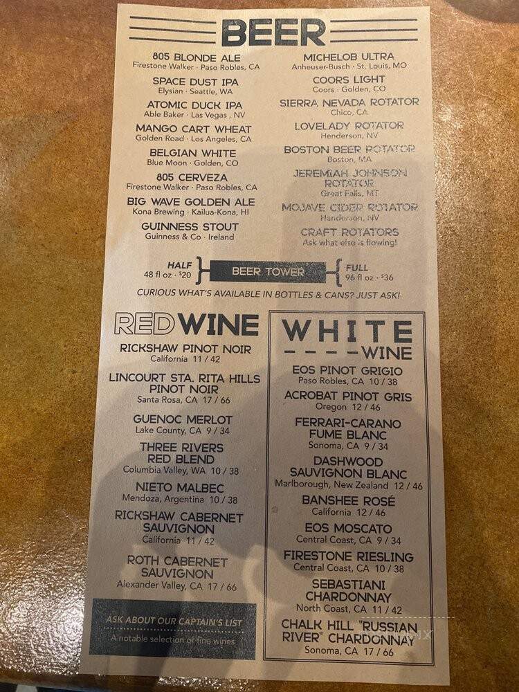 Craggy Range Sports Bar & Grill - Henderson, NV menu_pic