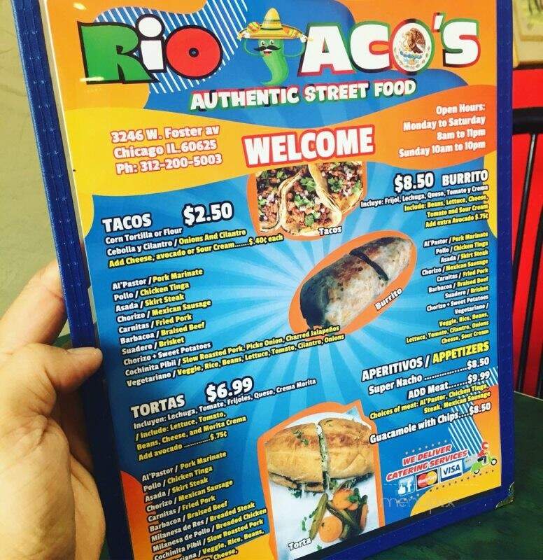 Rio Taco's - Chicago, IL menu_pic