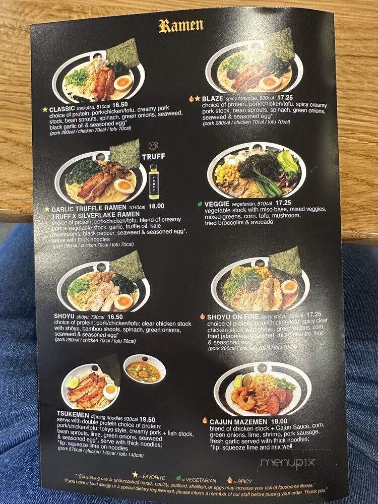 Silverlake Ramen - Porter Ranch, CA menu_pic