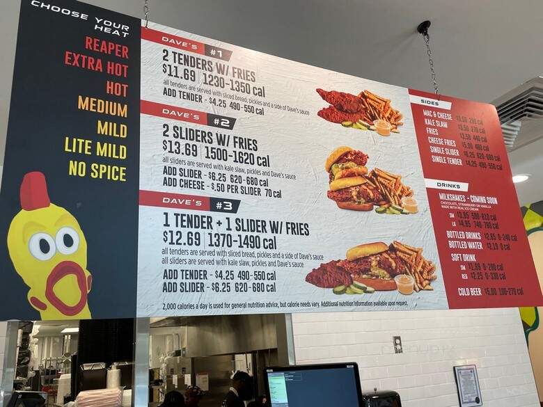 Dave's Hot Chicken - Indianapolis, IN menu_pic