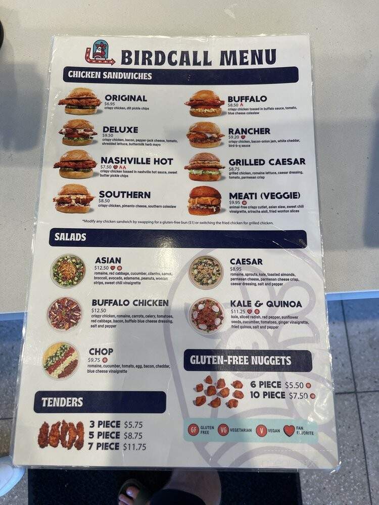 Birdcall - Scottsdale, AZ menu_pic