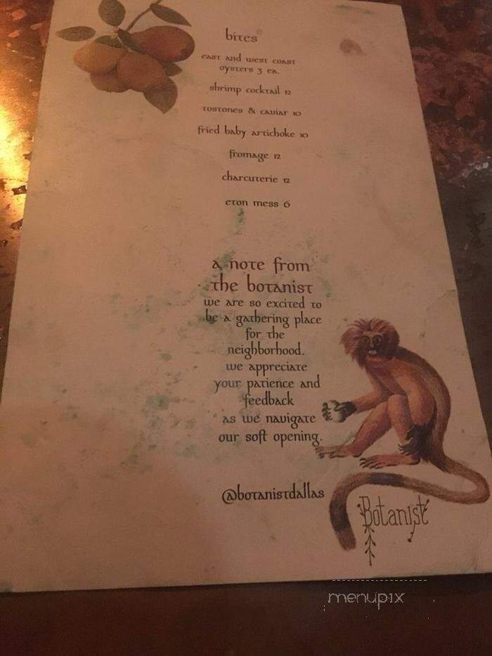 Botanist - Dallas, TX menu_pic