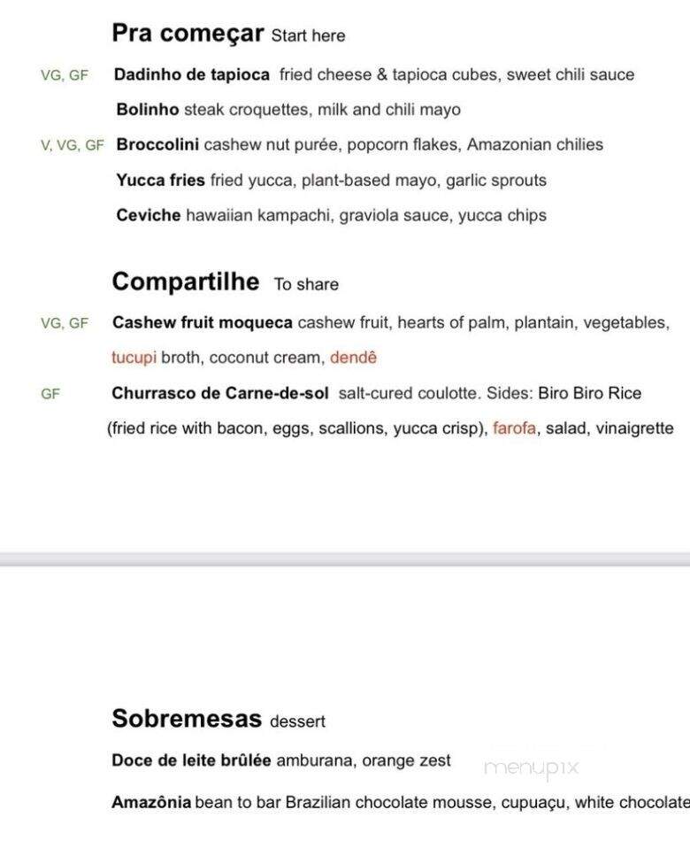 Caboco - Los Angeles, CA menu_pic