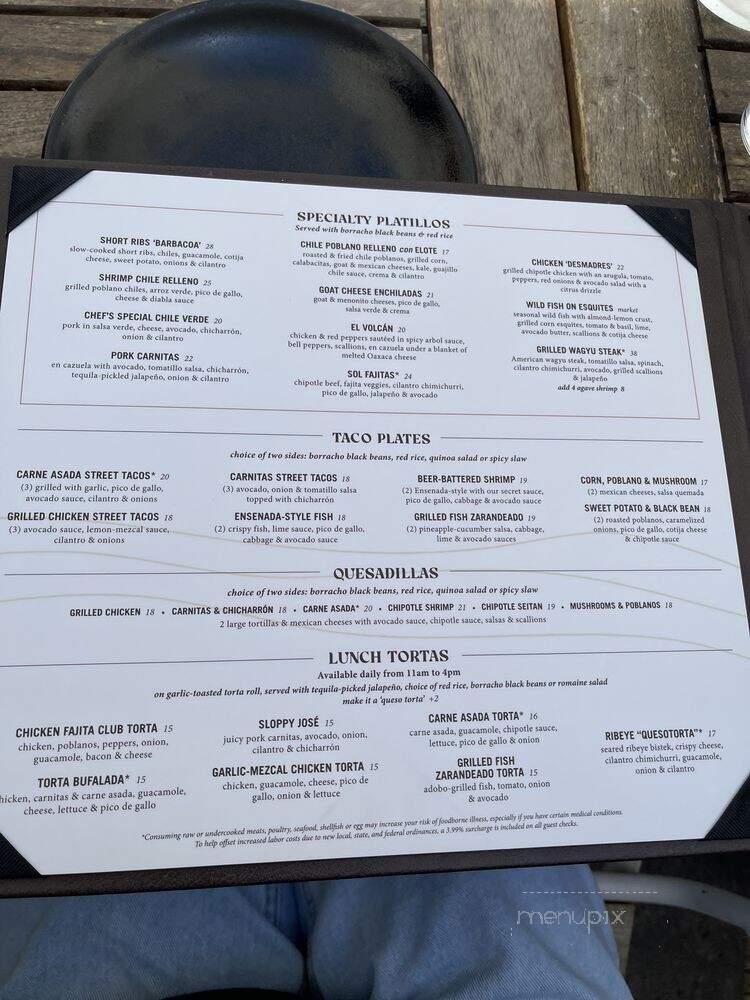 SOL Mexican Cocina - Irvine, CA menu_pic