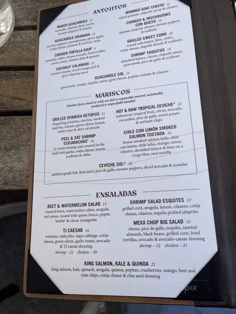 SOL Mexican Cocina - Irvine, CA menu_pic