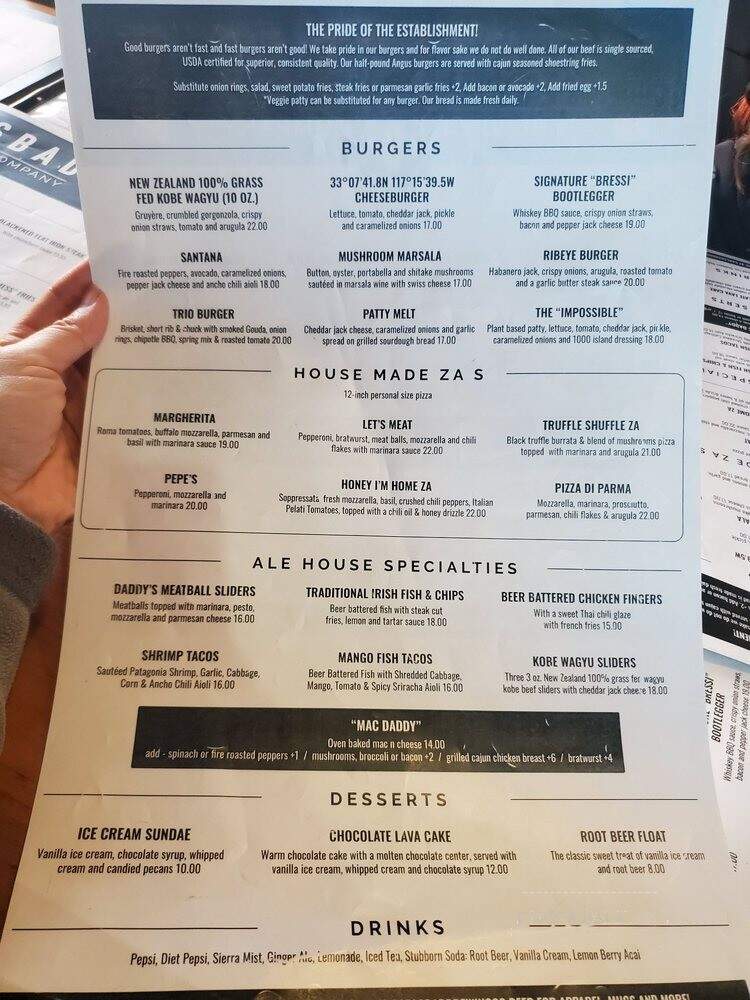 Carlsbad Brewing Company - Carlsbad, CA menu_pic