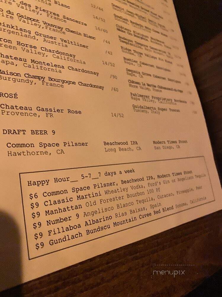 The Manchester - Los Angeles, CA menu_pic