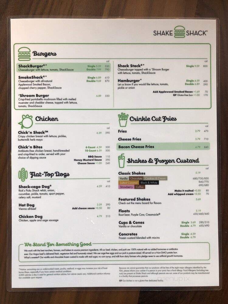 Shake Shack - Cary, NC menu_pic