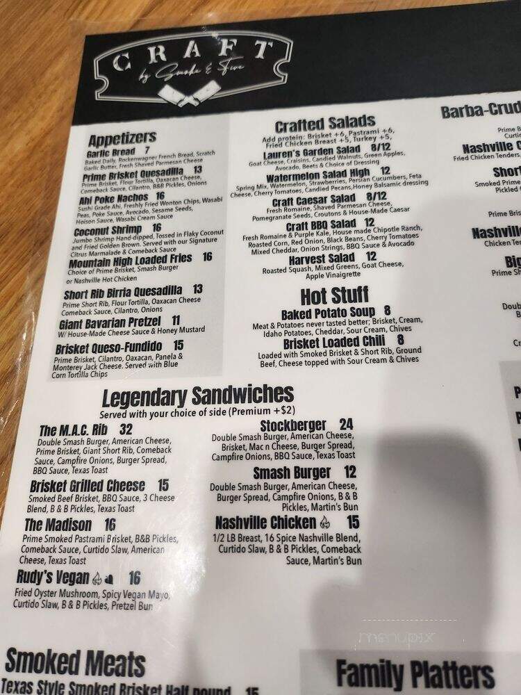 Craft by Smoke & Fire - Arcadia, CA menu_pic