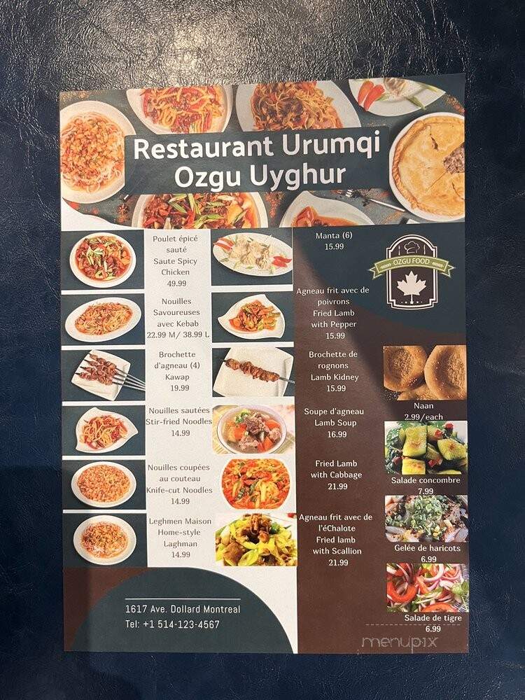 Urumqi Ozgu Uyghur Cuisine - Lasalle, QC menu_pic