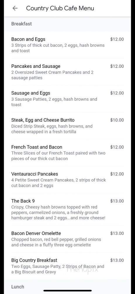 Country Club Cafe & 3C's Catering - Fallon, NV menu_pic
