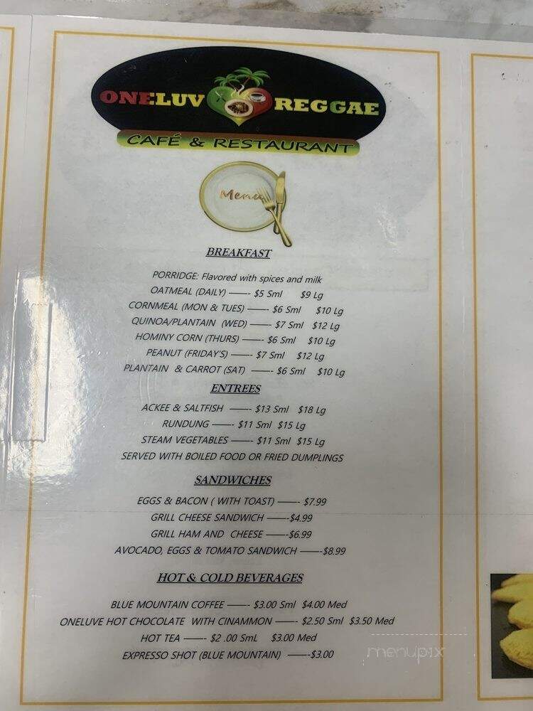 Oneluv Reggae Cafe & Restaurant - Laurel, MD