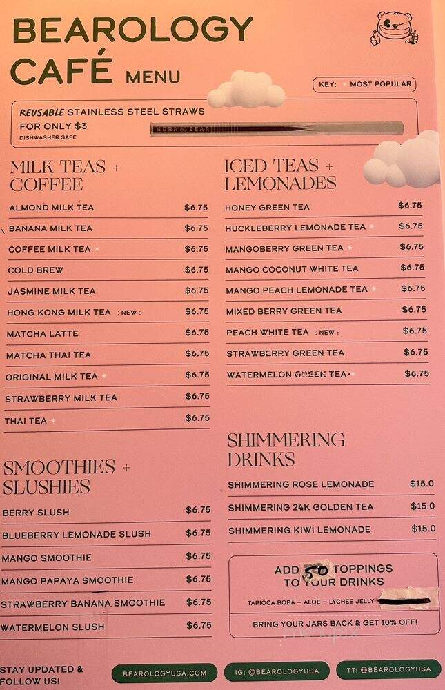 Bearology - Hollywood, CA menu_pic