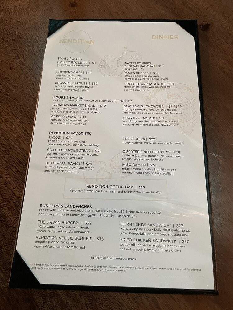 Rendition - Tukwila, WA menu_pic