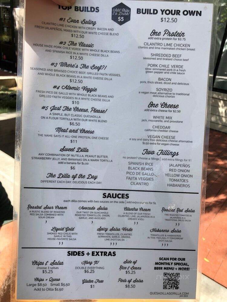 Quesadilla Gorilla - San Luis Obispo, CA menu_pic