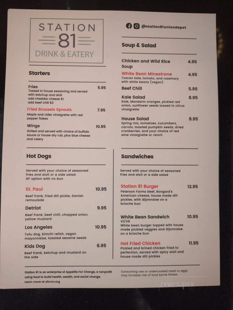 Station 81 Drink & Eatery - Saint Paul, MN menu_pic