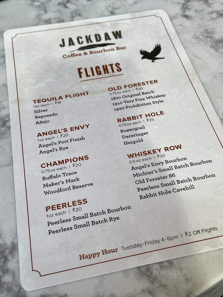 Jackdaw Coffee & Bourbon Bar - Louisville, KY menu_pic