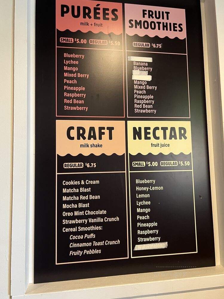 Oasis Tea Zone - Edmonds, WA menu_pic
