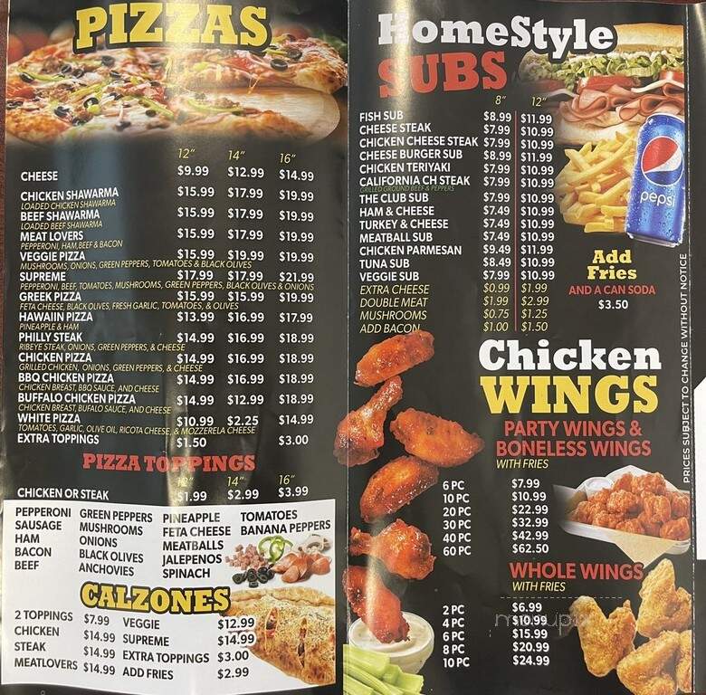 House of Shawarma and Pizza - Baltimore, MD menu_pic