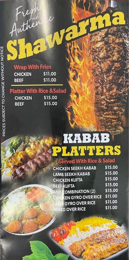 House of Shawarma and Pizza - Baltimore, MD menu_pic