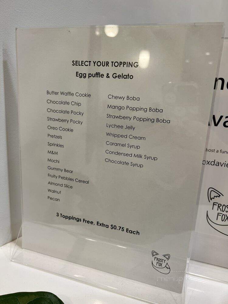 Frosty Fox - Davie, FL menu_pic