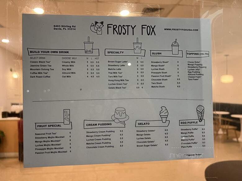 Frosty Fox - Davie, FL menu_pic