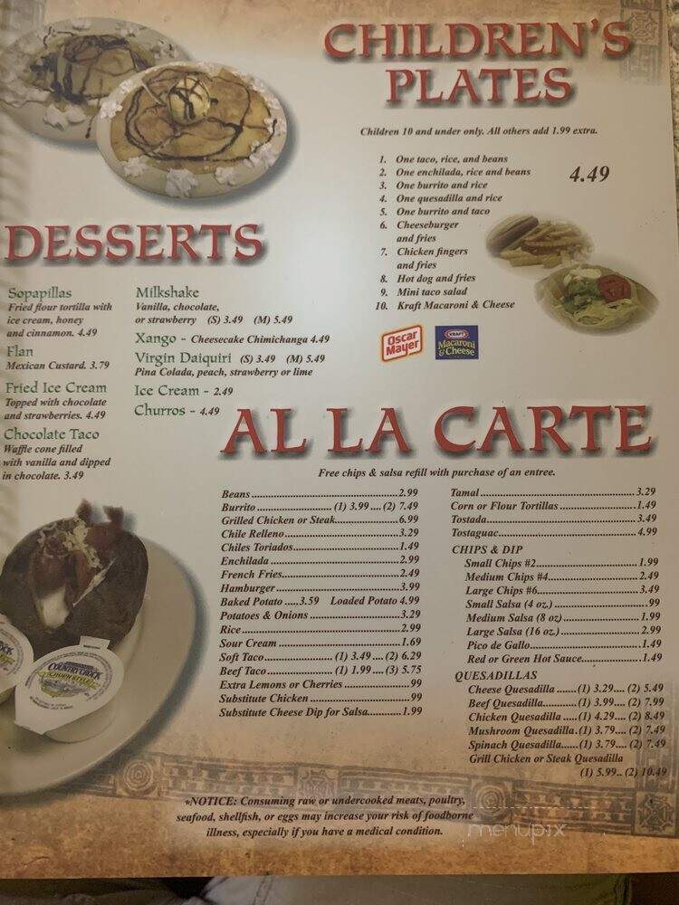 Mi Rancho - Wagener, SC menu_pic