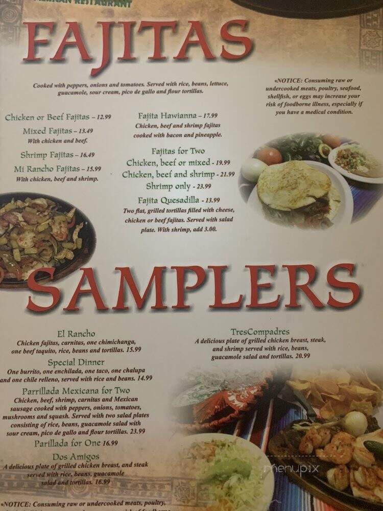Mi Rancho - Wagener, SC menu_pic