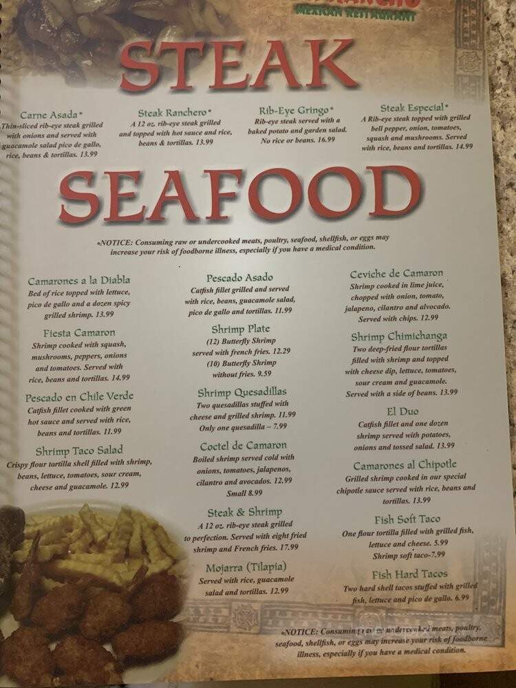 Mi Rancho - Wagener, SC menu_pic