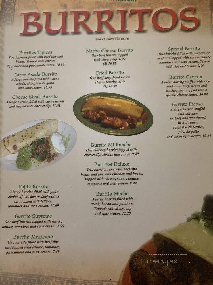 Mi Rancho - Wagener, SC menu_pic