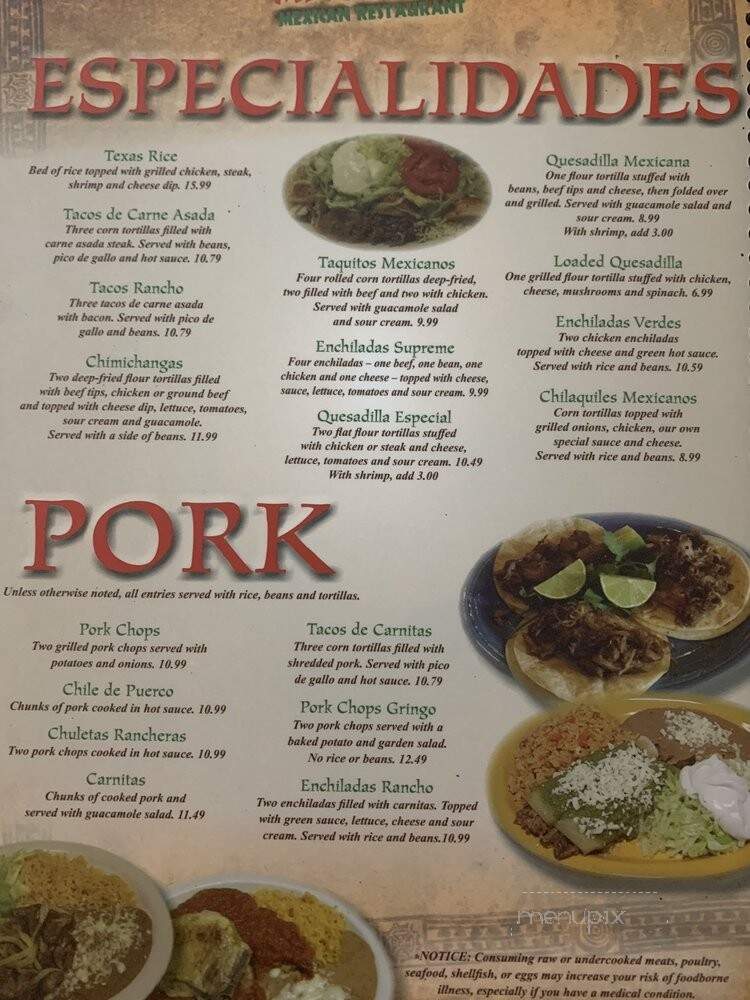 Mi Rancho - Wagener, SC menu_pic
