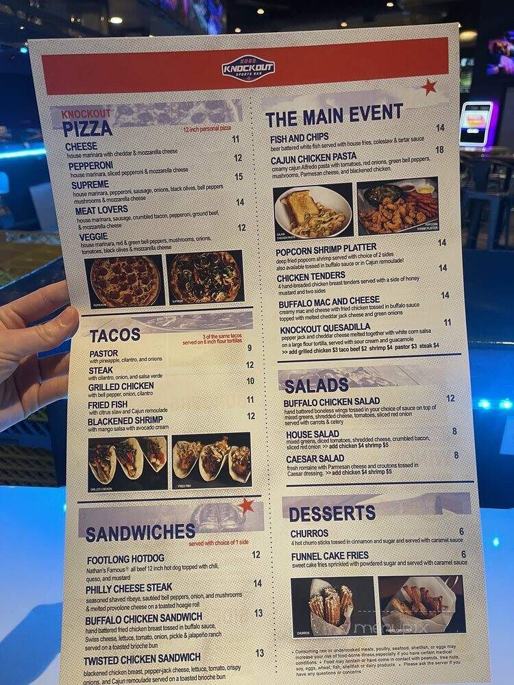Knockout Sports Bar - Fort Worth, TX menu_pic