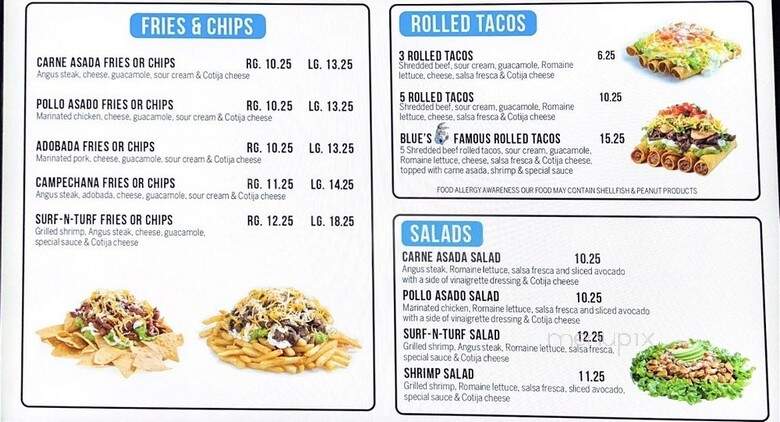 Blue Burro - Lemon Grove, CA menu_pic