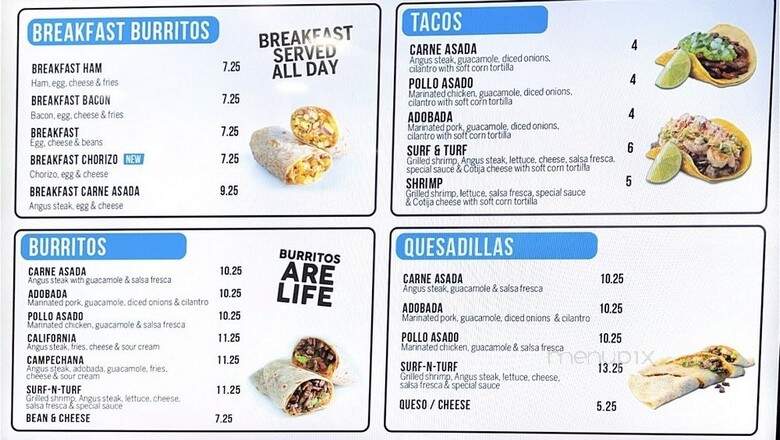 Blue Burro - Lemon Grove, CA menu_pic