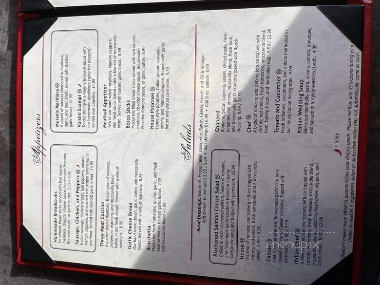 Salvatori's Authentic Italian Eatery - Fort Wayne, IN menu_pic