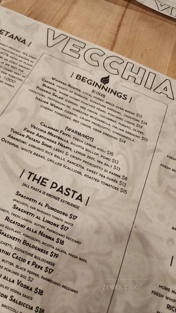 Vecchia Nuova - Phoenixville, PA menu_pic