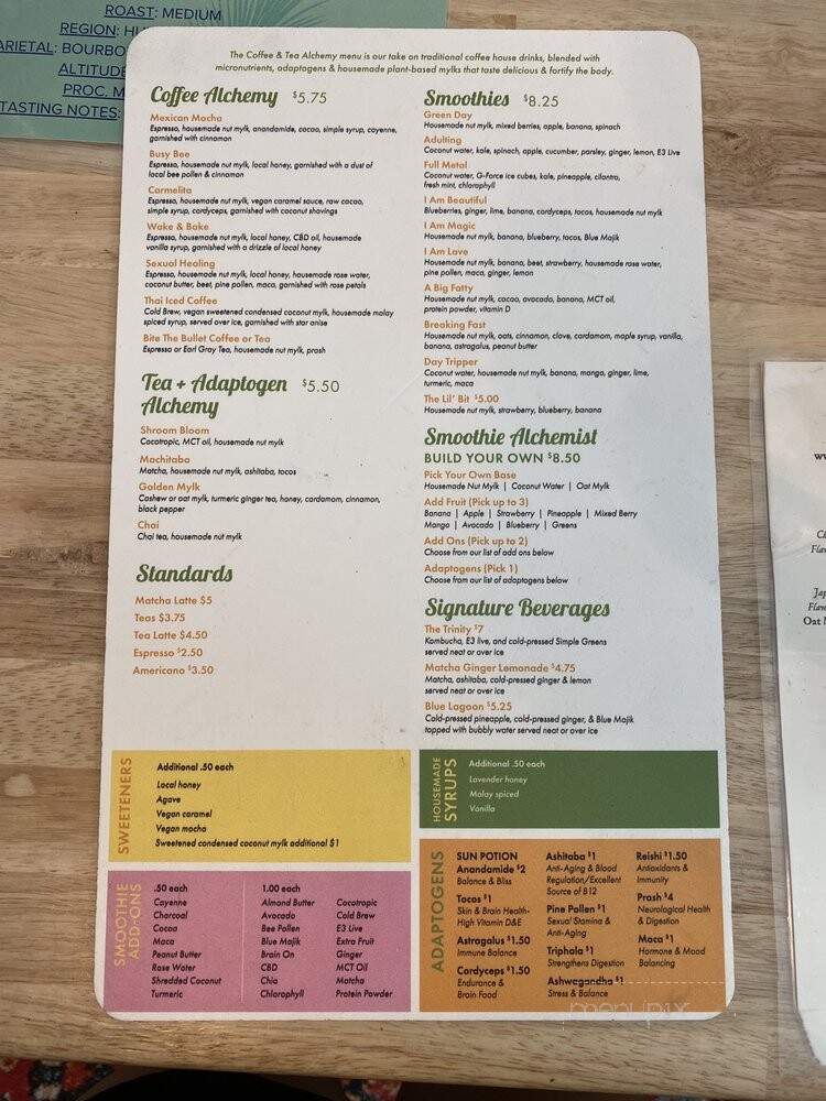 Squeeze Juice Works - St. Petersburg, FL menu_pic