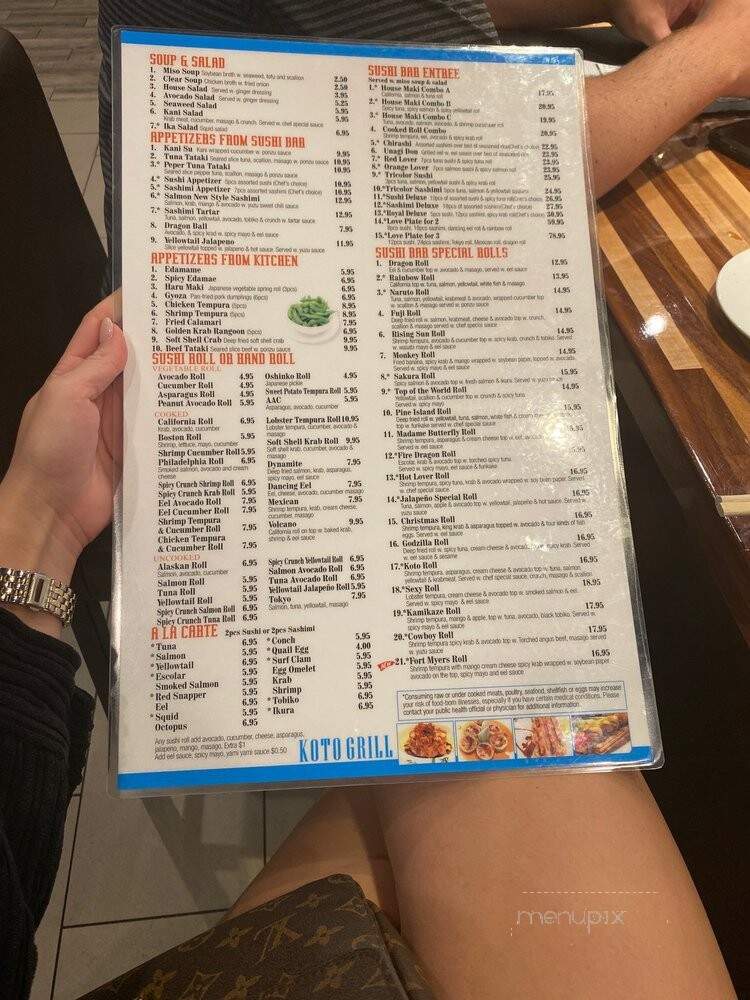 Koto Grill Sushi and Hibachi - Fort Myers, FL menu_pic