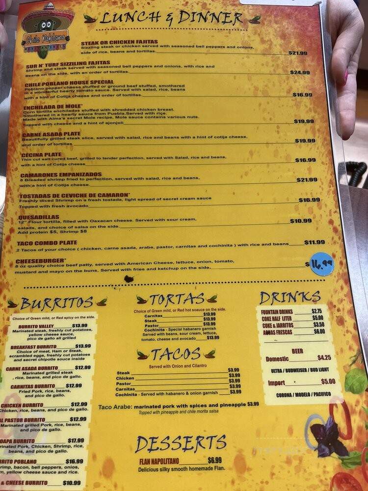 Chile Poblano Mexican Grill - Moapa Valley, NV menu_pic