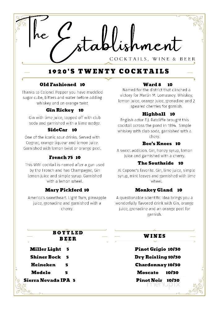 The Establishment Downtown - Decatur, IL menu_pic