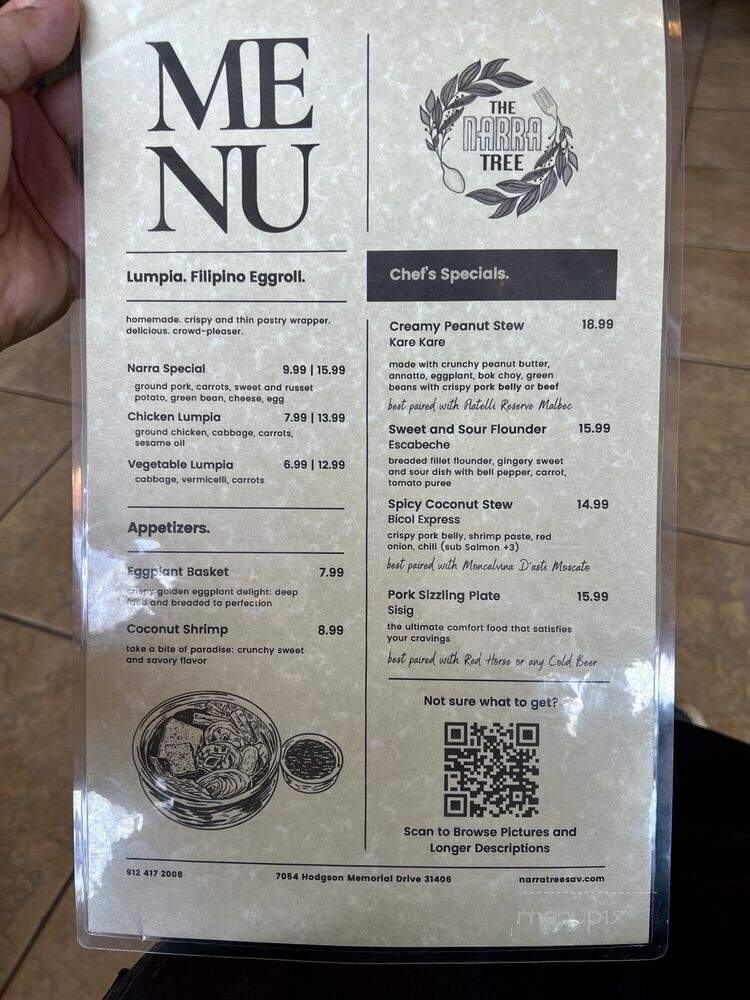 The Narra Tree - Savannah, GA menu_pic