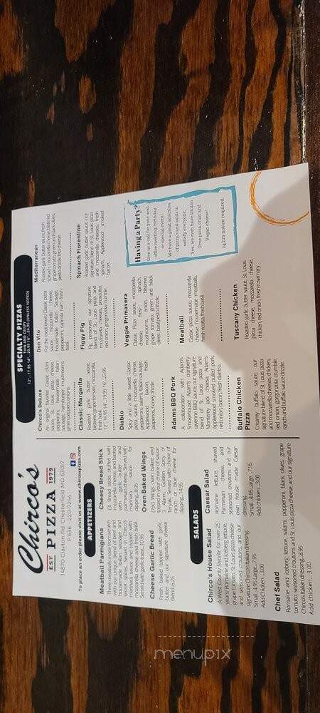 Chirco's Pizza - Chesterfield, MO menu_pic