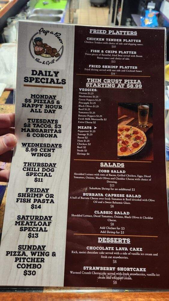 Pop A Beer Bar & Grill - Tampa, FL menu_pic